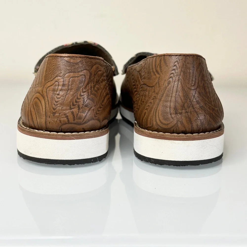 Myra Bag Moc Toe Leather + Canvas Shoes 9 Western - Picture 3 of 9